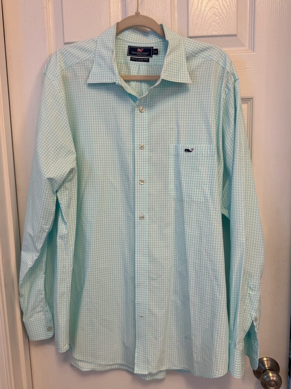 Vineyard Vines Button Down Green White XL